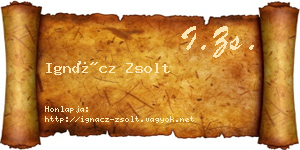 Ignácz Zsolt névjegykártya